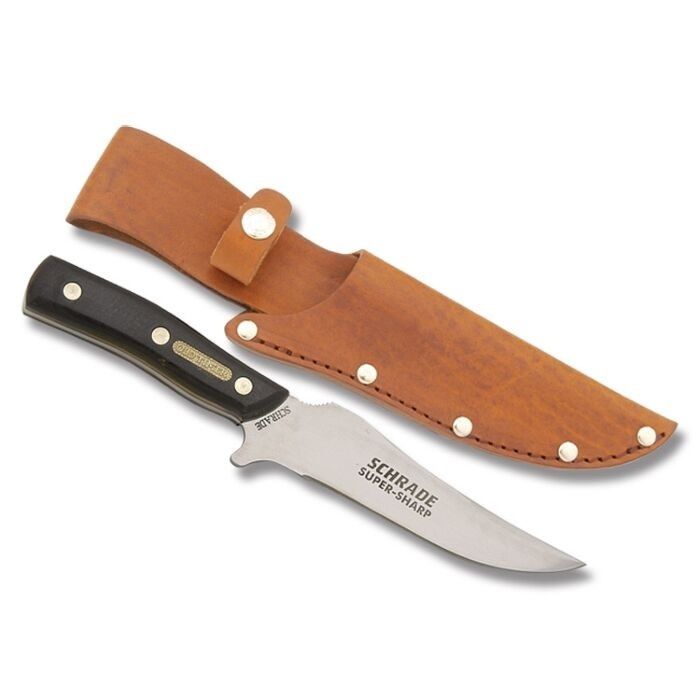 Schrade 15OT Old Timer Deerslayer Skinner Fixed 5.6&quot; Blade with Leather Sheath