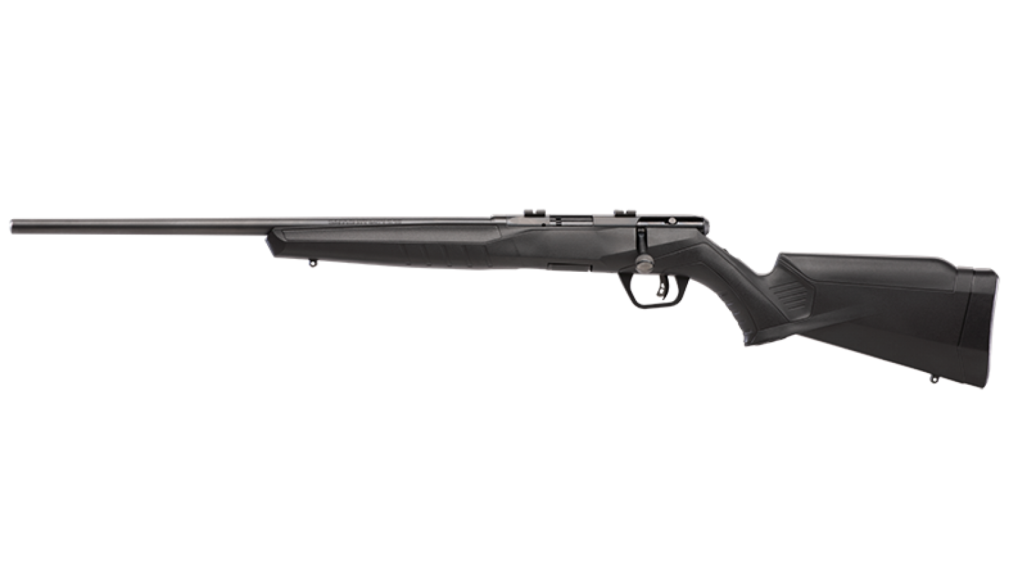 Savage B22 F Rimfire Bolt-Action Rifle, Black Synthetic Stock, Blued, Left Hand, 22 WMR