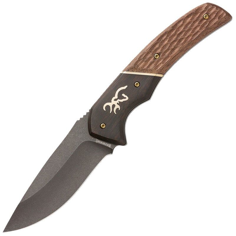 Browning Hunter Large Drop Point Black Oxide Stonewashed SS Fixed