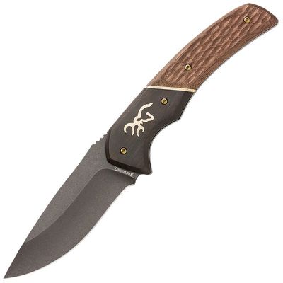 Browning Hunter Large Drop Point Black Oxide Stonewashed SS Fixed