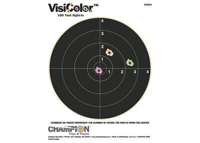 Champion VisiColor High-Visibility Paper Targets 8″ Bull, 8.5″ X 11″  10/Pack