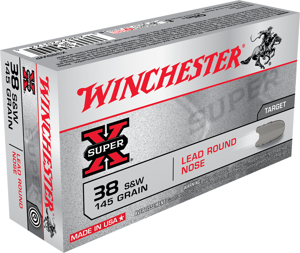 Winchester 38 S&amp;W 145 Grain  Lead Round Nose