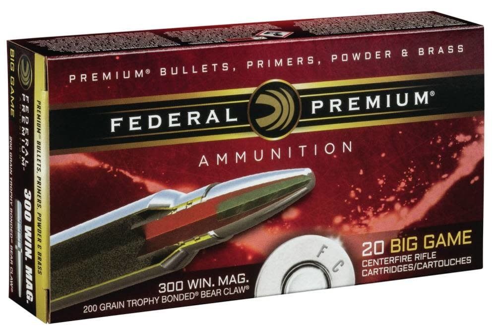 Federal Premium 300 Win Mag 200 Grain Trophy Bonded Bear Claw