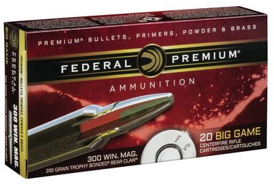 Federal Premium 300 Win Mag 200 Grain Trophy Bonded Bear Claw
