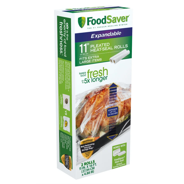 Tilia Foodsaver 11-inch x 16-foot Expandable Rolls, 2/Pack