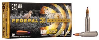 Federal Premium 243 Win 55 Grain Nosler Ballistic Tip