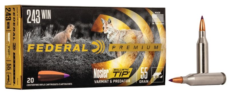 Federal Premium 243 Win 55 Grain Nosler Ballistic Tip