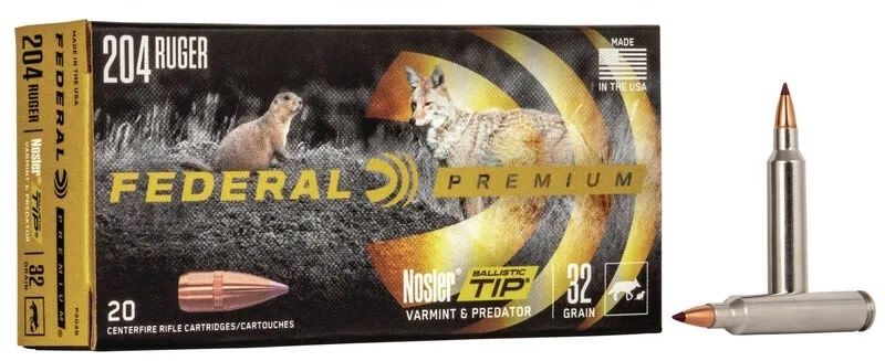 Federal Premium 204 Ruger 32 Grain Nosler Ballistic Tip