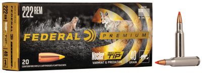 Federal Premium 222 Rem 40 Grain Nosler Ballistic Tip