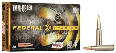 Federal Premium 7mm-08 Rem 140 Grain Barnes TSX