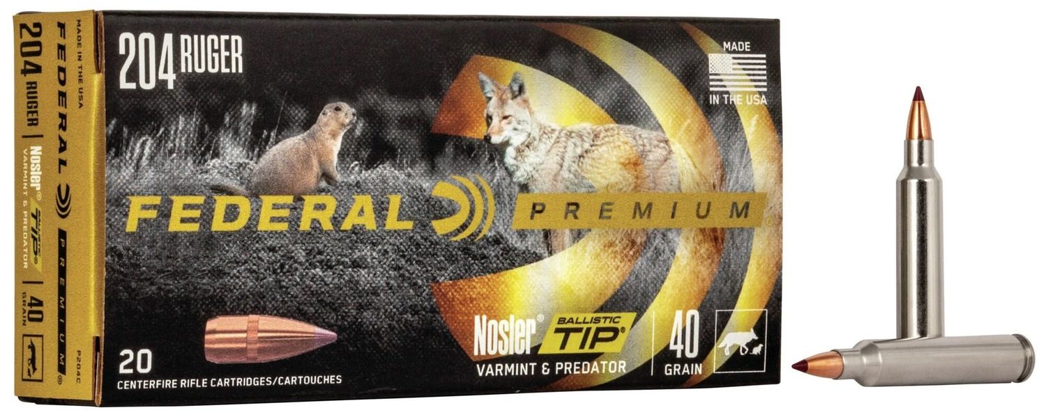 Federal Premium 204 Ruger 40 Grain Nosler Ballistic Tip