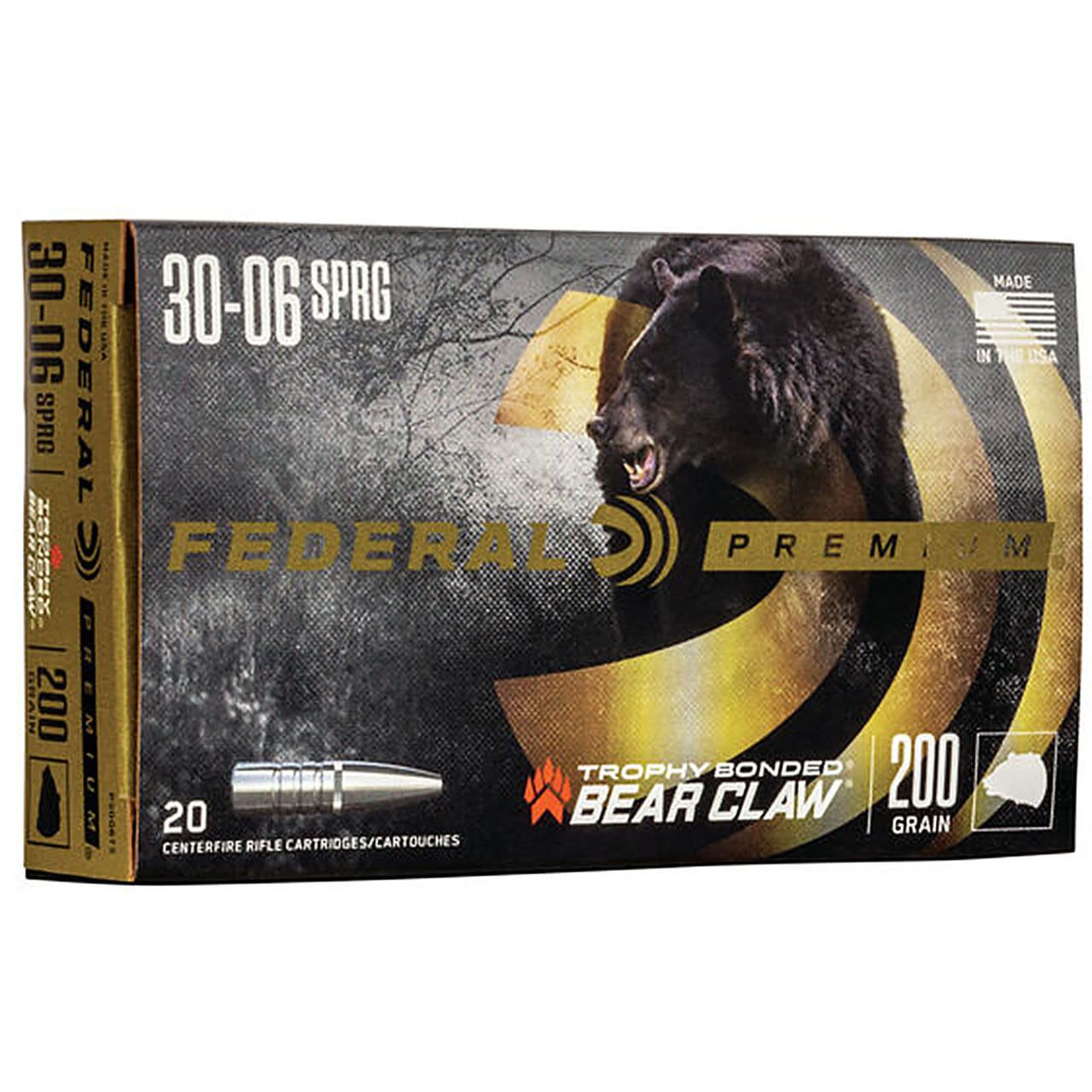 Federal Premium 30-06 Springfield 200 Grain Trophy Bonded Bear Claw