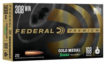 Federal Premium 308 Win 168 Grain Sierra MatchKing BTHP