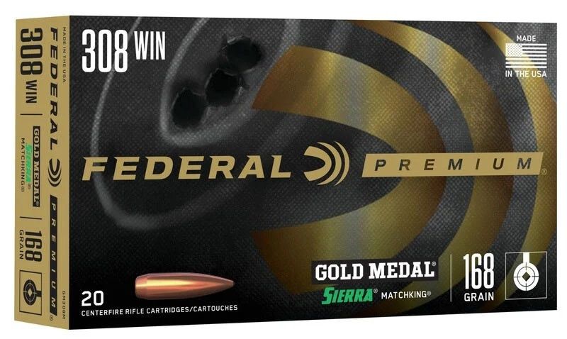 Federal Premium 308 Win 168 Grain Sierra MatchKing BTHP
