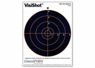 Champion  Visishot 8&quot; Bullseye 100 Yard Target 10pk