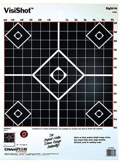 Champion 100 Yard Sight-In Targets, Reactive Colour, 10/Pack