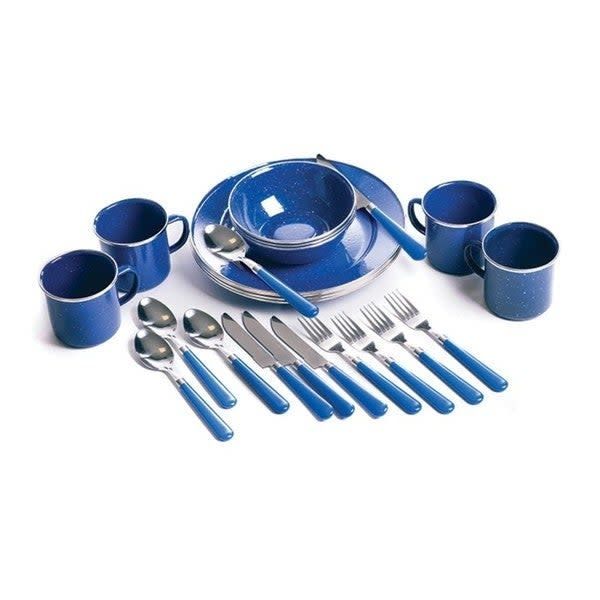 StansporStansport Deluxe 24 Piece Enamel Tableware Set Bluet
