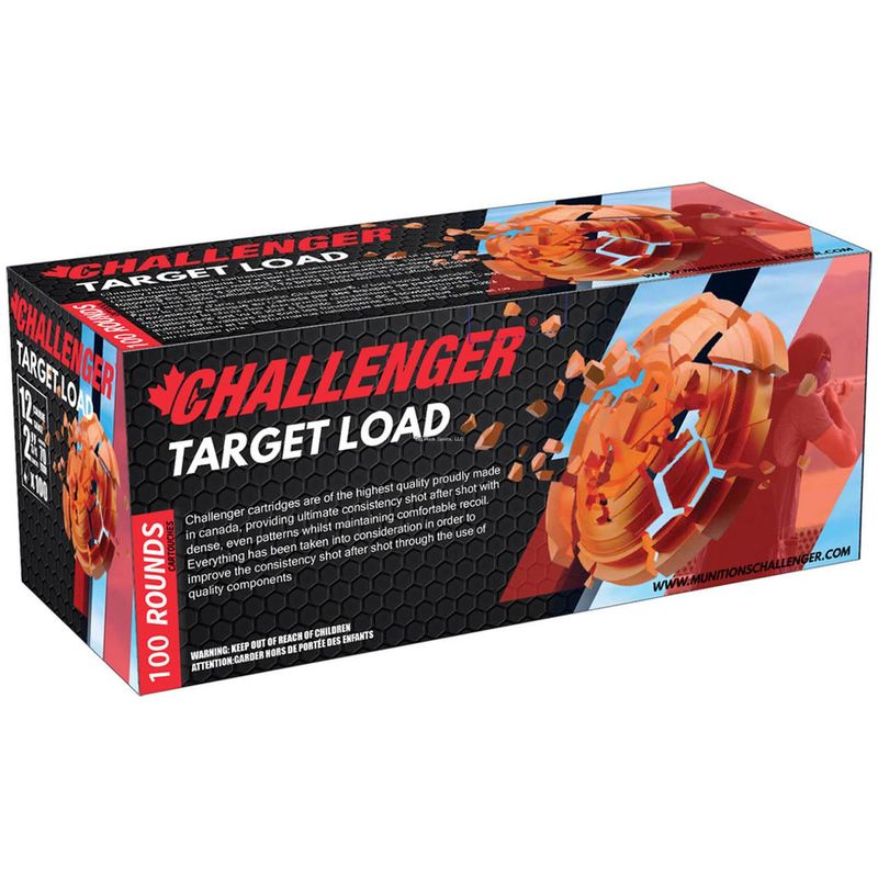 Challenger Target Load 12 Gauge 2 3/4&quot; 1 1/8 oz. #7.5, 100/Box
