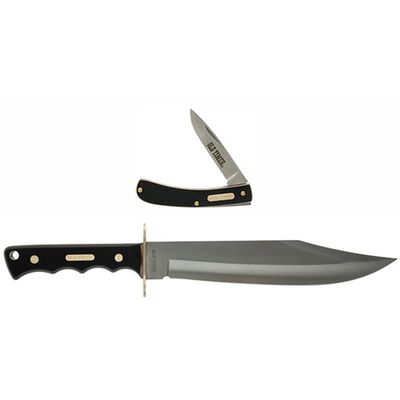 Old Timer Knife Bowie &amp; Folder W/ Poly Sheath
