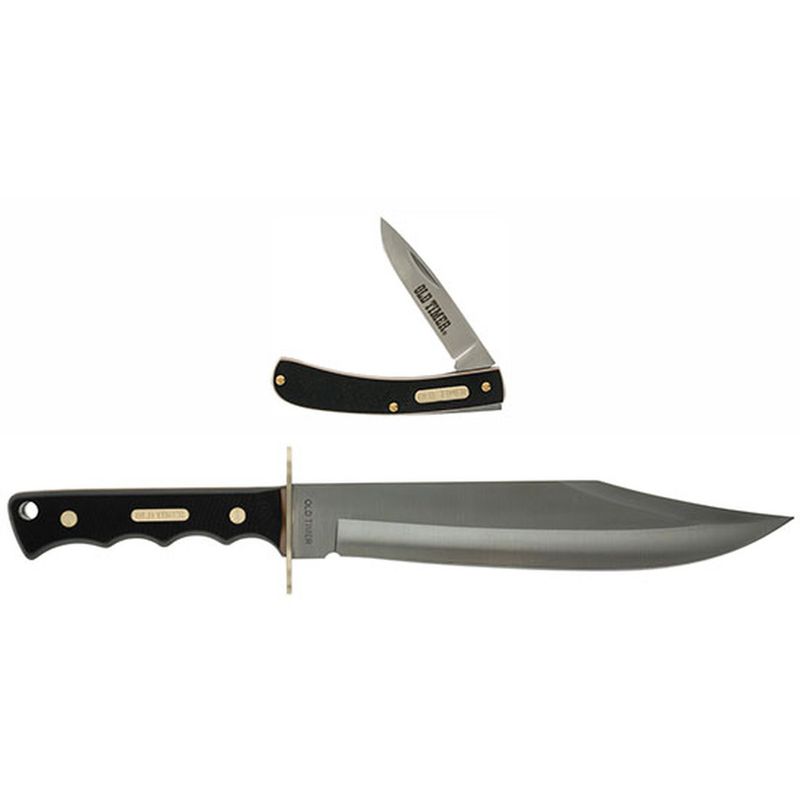 Old Timer Knife Bowie &amp; Folder W/ Poly Sheath