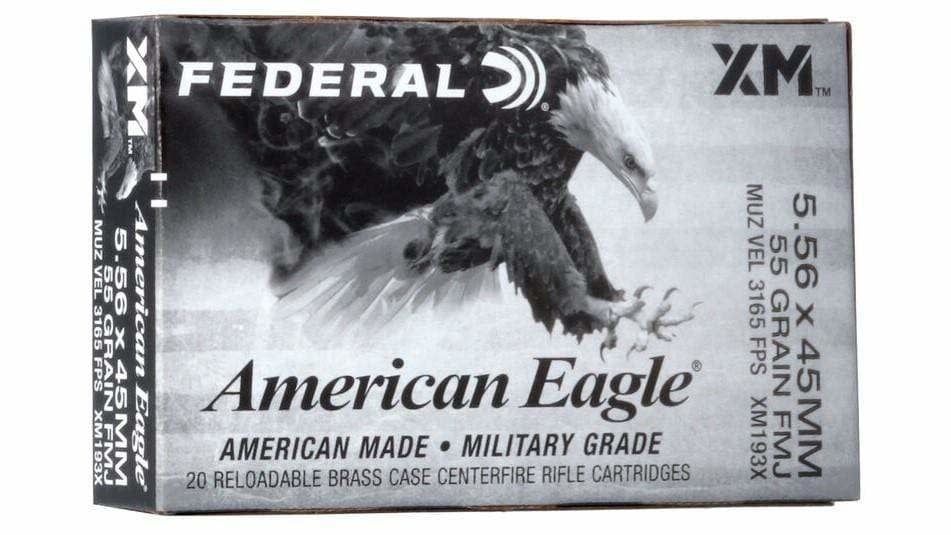 Federal XM193X American Eagle 5.56 NATO 55 gr Full Metal Jacket Boat Tail