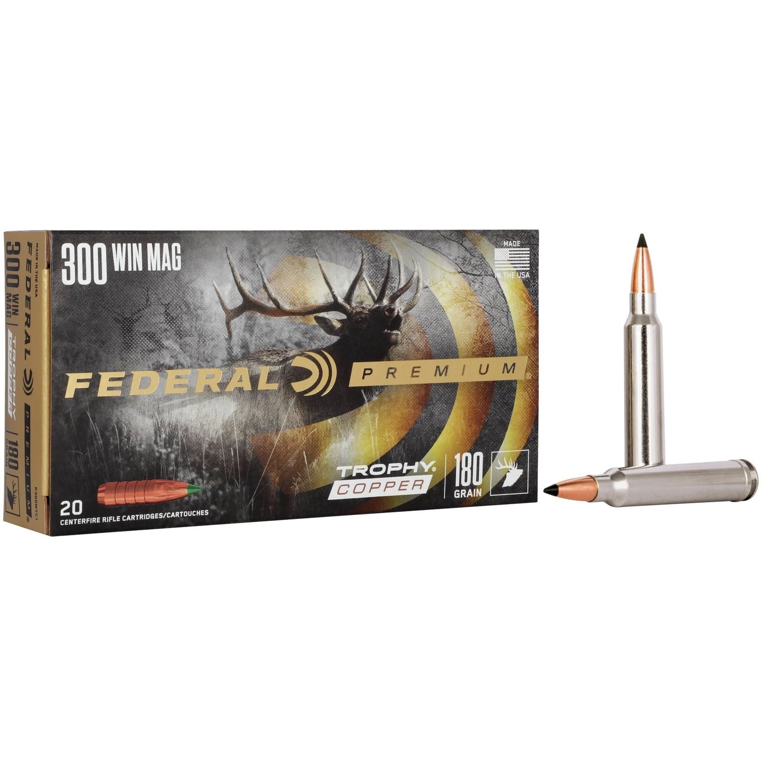 Federal Premium 300 Win Mag 180 Grain Trophy Copper