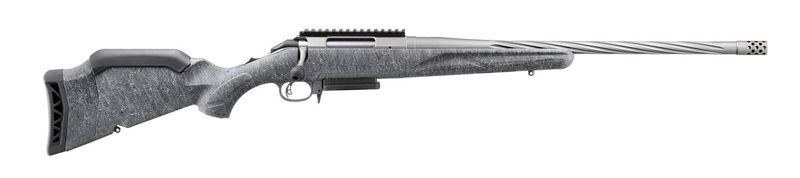 Ruger American Gen II Standard Rifle, Spiral Gun Metal Grey Barrel , Grey Splatter Stock