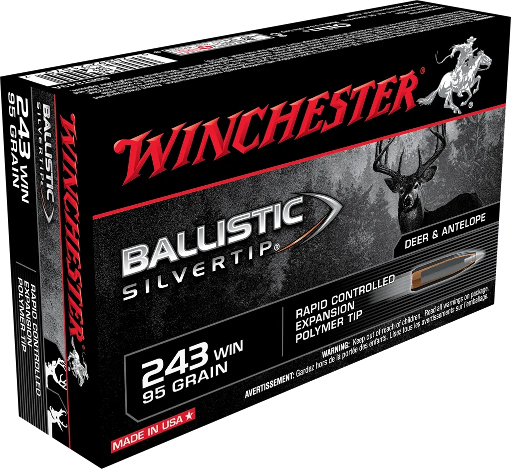 Winchester 243 Win 55 Grain Ballistic Silvertip, Polymer Tipped