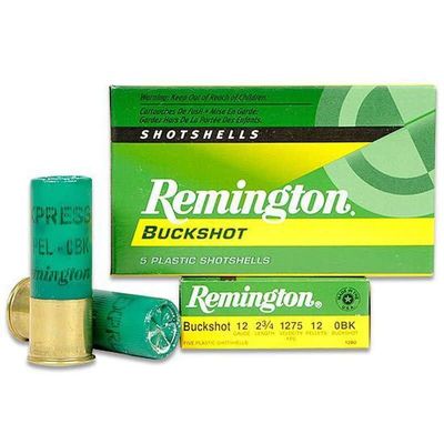 Remington 12 Gauge 2 3/4&quot; 1 Oz.  #0 Buck (12 Pellets)