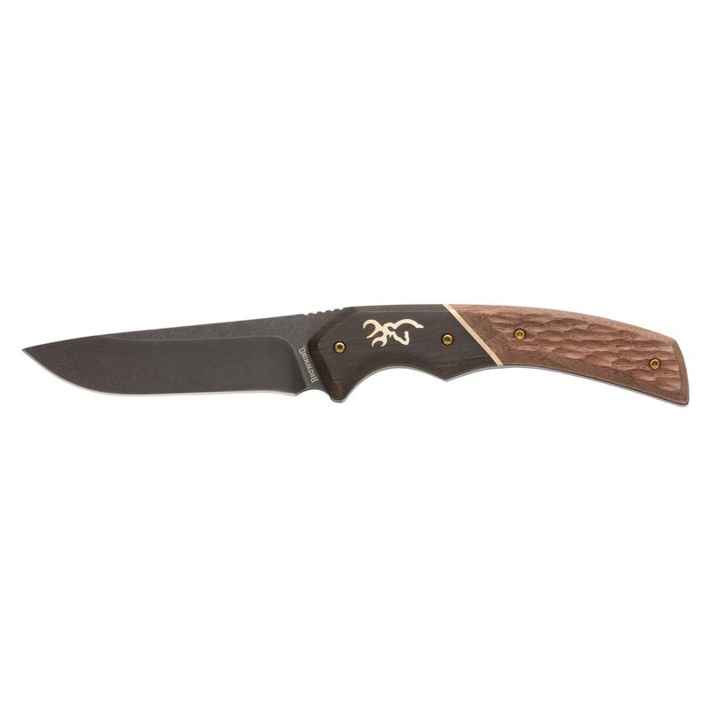 Browning Hunter Small Drop Point Black Oxide Stonewashed SS Fixed