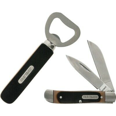 Old Timer Knife Trapper with Bottle Opener Saw Cut Handle