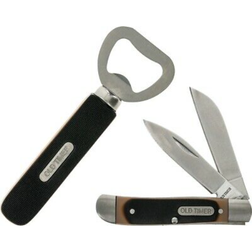 Old Timer Knife Trapper with Bottle Opener Saw Cut Handle