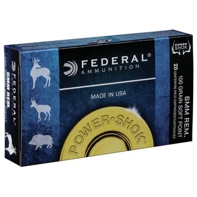 Federal Power-Shok Jacketed Soft Point  6mm Rem 80 Grain