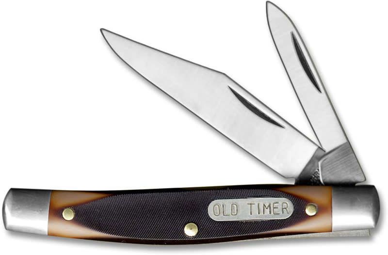 Old Timer Middleman Jack 5.7in S.S. Traditional Folding Knife with 2.4in Clip Point Blade and Sawcut Handle