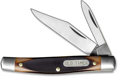 Old Timer Middleman Jack 5.7in S.S. Traditional Folding Knife with 2.4in Clip Point Blade and Sawcut Handle