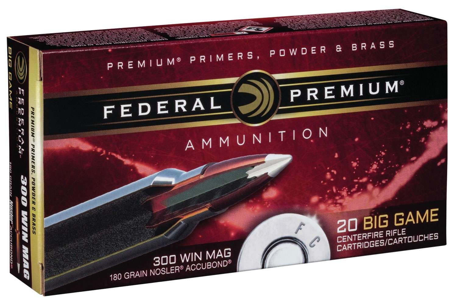 Federal 300 Win Mag 180 Grain Nosler AccuBond