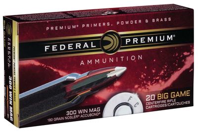 Federal 300 Win Mag 180 Grain Nosler AccuBond