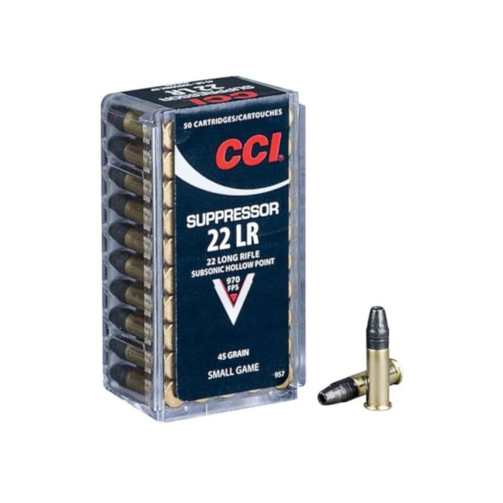 CCI Suppressor 22 LR 45 Gr Hollow Point 50 Rounds