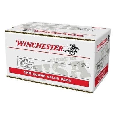 Winchester Best Value USA 223 Rem 55 Grain FMJ, 150/round bulk pack