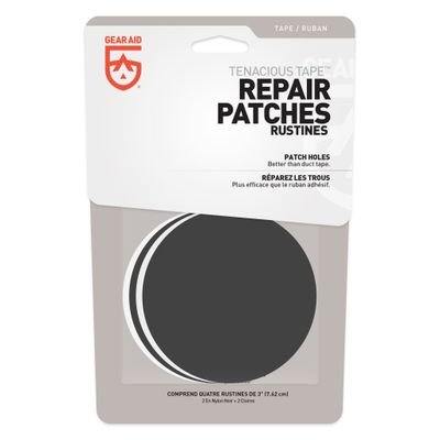 Gear Aid Tenacious Tape Repair Patches 2 Clear &amp; 2 Black 3&quot; Round Flexible