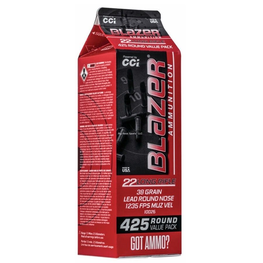 CCI Blazer 22LR 38 Grain Lead Round Nose Pour Pack 425 Rounds