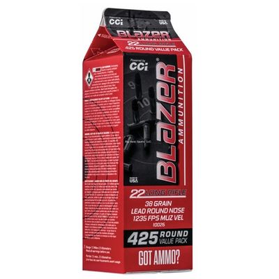 CCI Blazer 22LR 38 Grain Lead Round Nose Pour Pack 425 Rounds