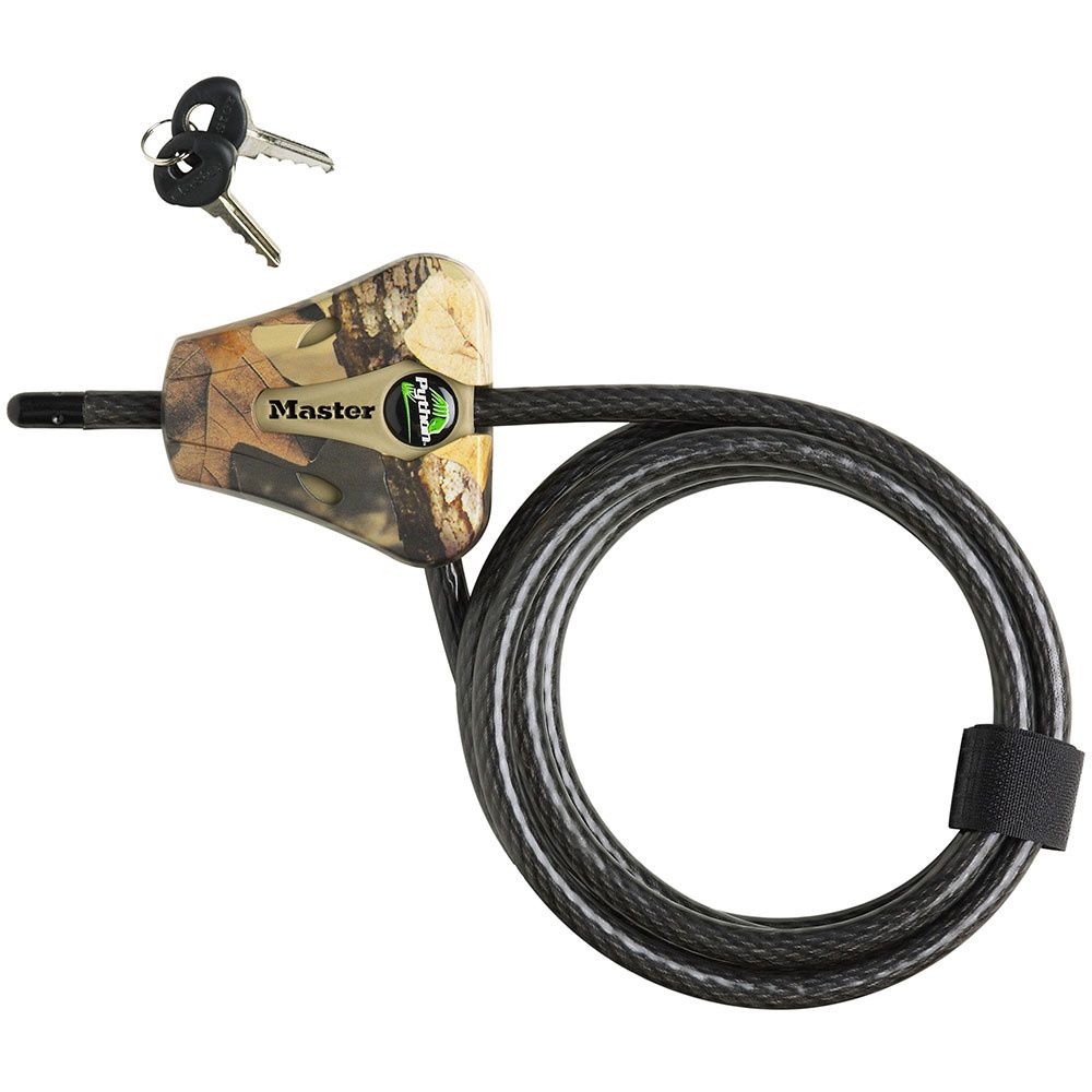 MasterLock 6FT Python Camo Adjustable Locking Cable with 5/16 Cable Keyed Alike