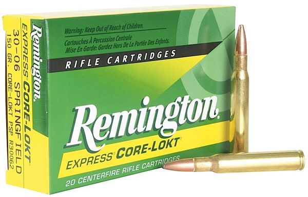 Remington Rifle Ammunition 30-06 Springfield 220 Grain Core-Lokt Pointed Soft Point 2410 Fps