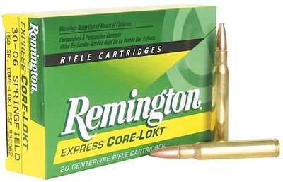 Remington Rifle Ammunition 30-06 Springfield 220 Grain Core-Lokt Pointed Soft Point 2410 Fps
