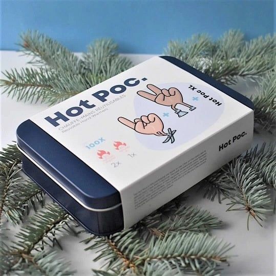 Hot Poc Reusable Hand Warmers 3 Pack Tin Ski and Hike