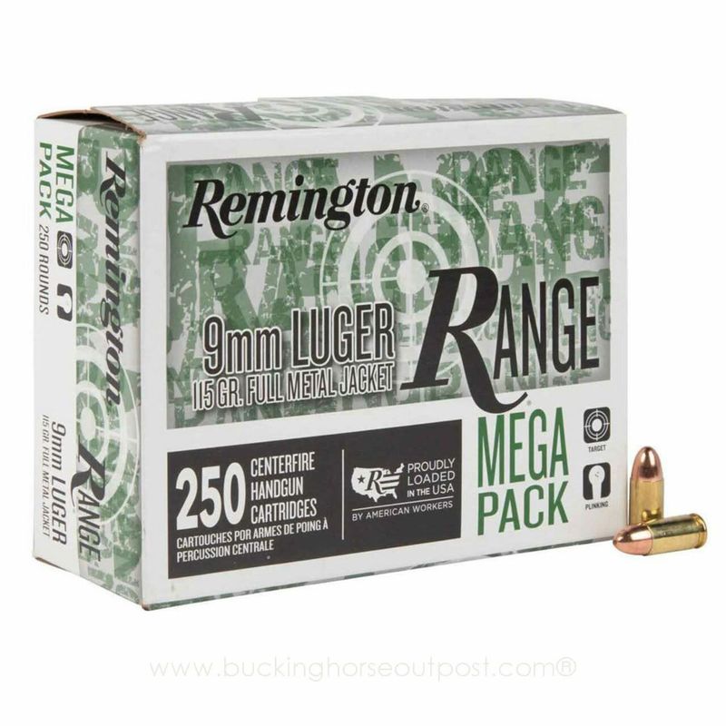 Remington Range Ammunition 9mm Luger 115 Grain  FMJ, 250/round bulk pack
