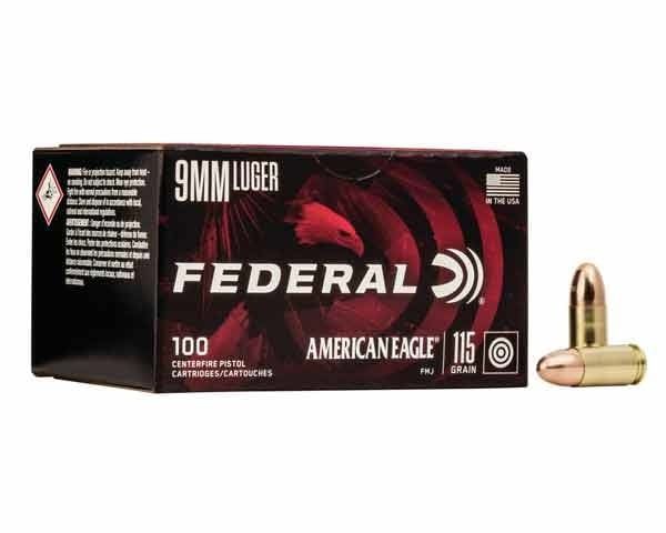 Federal 9mm Luger 115 Grain  FMJ AE 100 Rds
