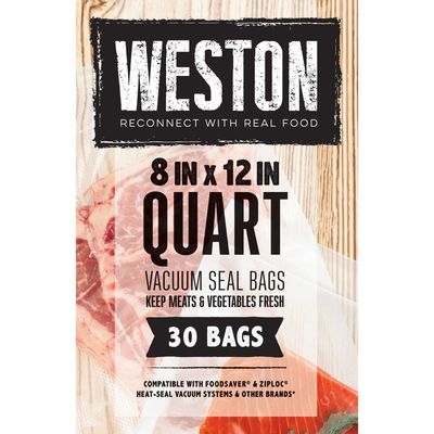 Weston Vacuum Sealer Bags, 8&quot;x12&quot; Gallon Vacuum Seal Bags, BPA Free, 30 Pack