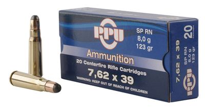 PPU 7.62x39 Soviet 123 Grain SP RN